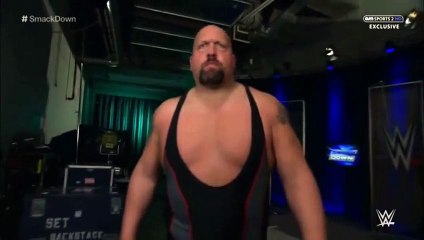 Big Show reads confidential news in the backstage with The Miz