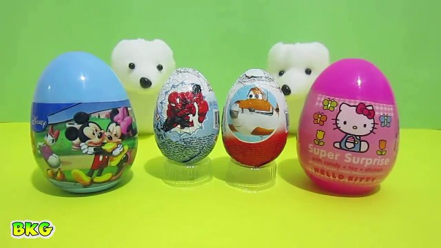 Spiderman Disney Planes Hello Kitty Mickey Mouse Clubhouse Surprise Eggs And Toys