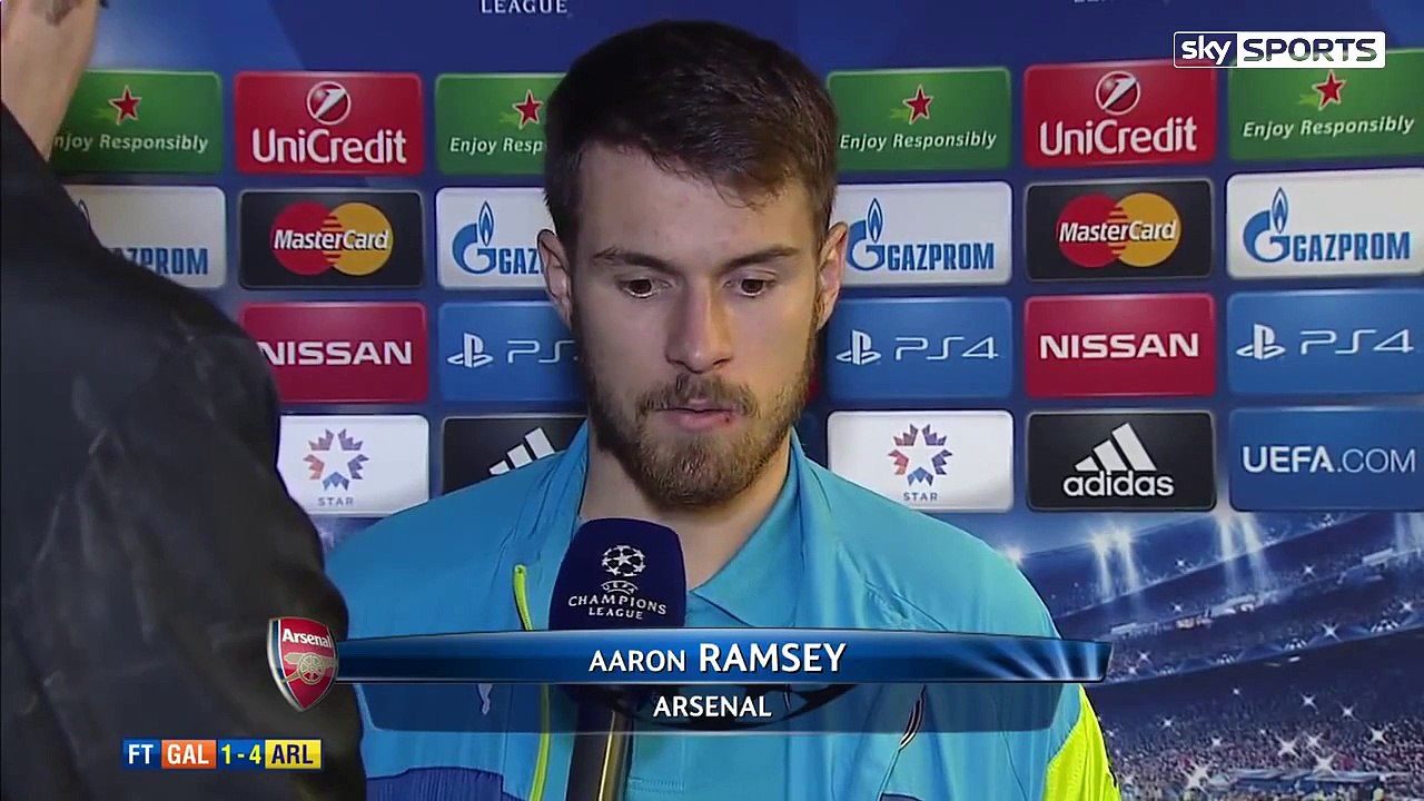 Galatasaray Vs Arsenal 1-4 - Aaron Ramsey After His Goals - December 9 2014 - [HD]