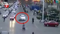 Drunk driver smashes bicycle rider, then takes down traffic cop