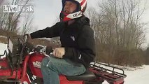 Romping a 3 Wheeler in snow