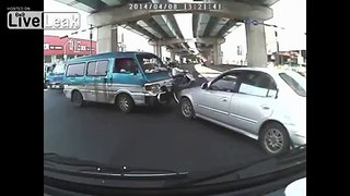 Scooter rider causes crash, doesn't care one bit !