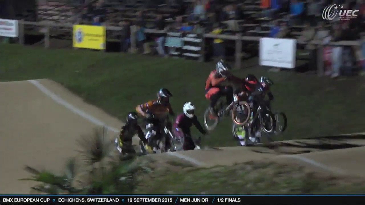 REPLAY 1/2 FINALS ROUND 8 BMX EUROPEAN CUP ECHICHENS, SWITZERLAND - 19 SEPTEMBER 2015