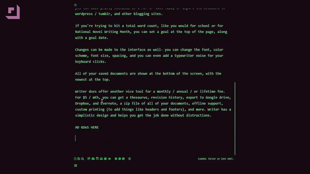 Simple Distraction Free Writing Site Makes You Feel Like a Hacker
