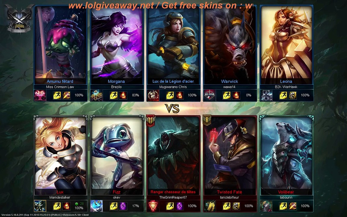 LolGiveAway Live (REPLAY) (2015-09-19 22:57:10 - 2015-09-20 00:18:50)
