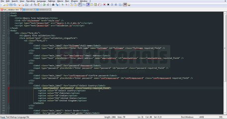 jQuery client side form validation
