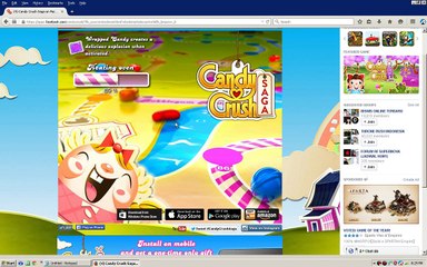 Playing candy crush with cheat