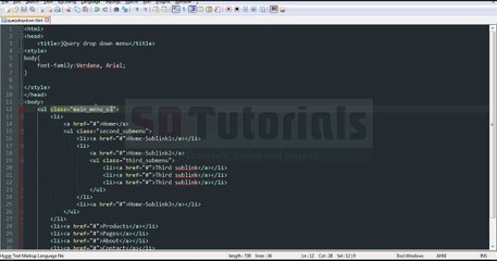jQuery drop down menu