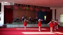 North Korean Middle School Students Dancing For Tourists