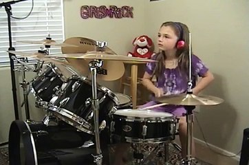 AC/DC Drum Cover by a Kid called Miss Emily Christine in 2011