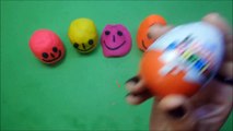 PlayDoh Make Smiley Masks - 5 Kinder surprıse Egg ! We learn colors - Surprıse Toys  and playdoh