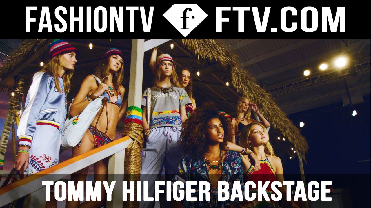 Scenes from Backstage at Tommy Hilfiger S/S 201...