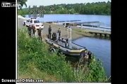 Cops Launch Boat With Trailer .... Trailer and Boat Kicks Cops Ass