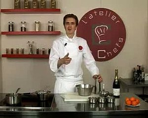 Poêlée de clémentines caramélisées, émulsion champagne