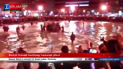 Kanye West se jette dans un lac pendant un concert surprise en Arménie