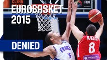 Bjelica blocked by Gobert - EuroBasket 2015