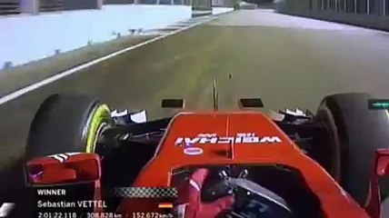 Vettel team radio after victory in Singapore GP 2015