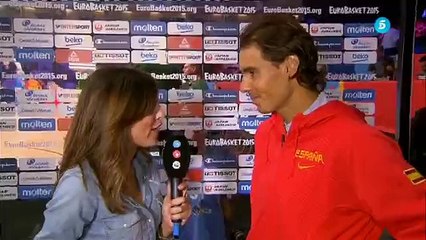 Rafael Nadal Interview at EuroBasket 2015 in Lille, France. 20 Sept.  (in Spanish)