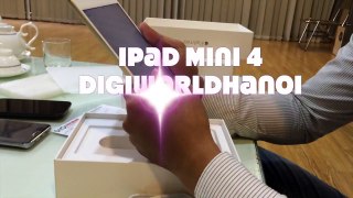 unbox ipad Mini 4, mở hộp máy tính bảng ipad mini 4 tại Digiworld Hà Nội