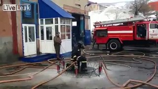 Firefighter on His Magic Carpet