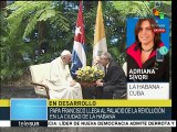 Raúl Castro recibe a Papa Francisco en el Palacio de la Revolución