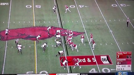 Jared Cornelius broken arm against Texas Tech!
