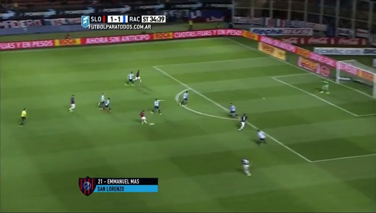 Emanuel Mas GOAL San Lorenzo VS Racing 2 - 1 Primera División 20/9/2015