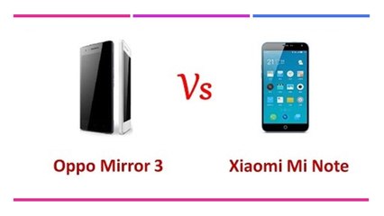 Comparison Of Oppo Mirror 3 Vs Xiaomi Mi Note