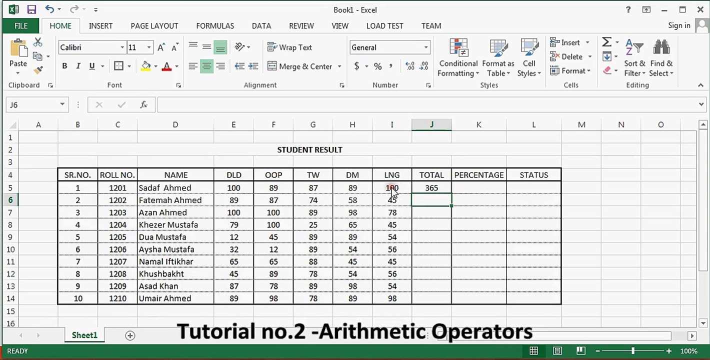 Tutorial no.2 -Arithmetic Operators