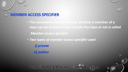 Tutorial no.1 Classes - Introduction