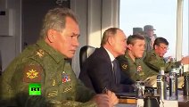 Putin watches Russian army bomb the hell out of a military polygon