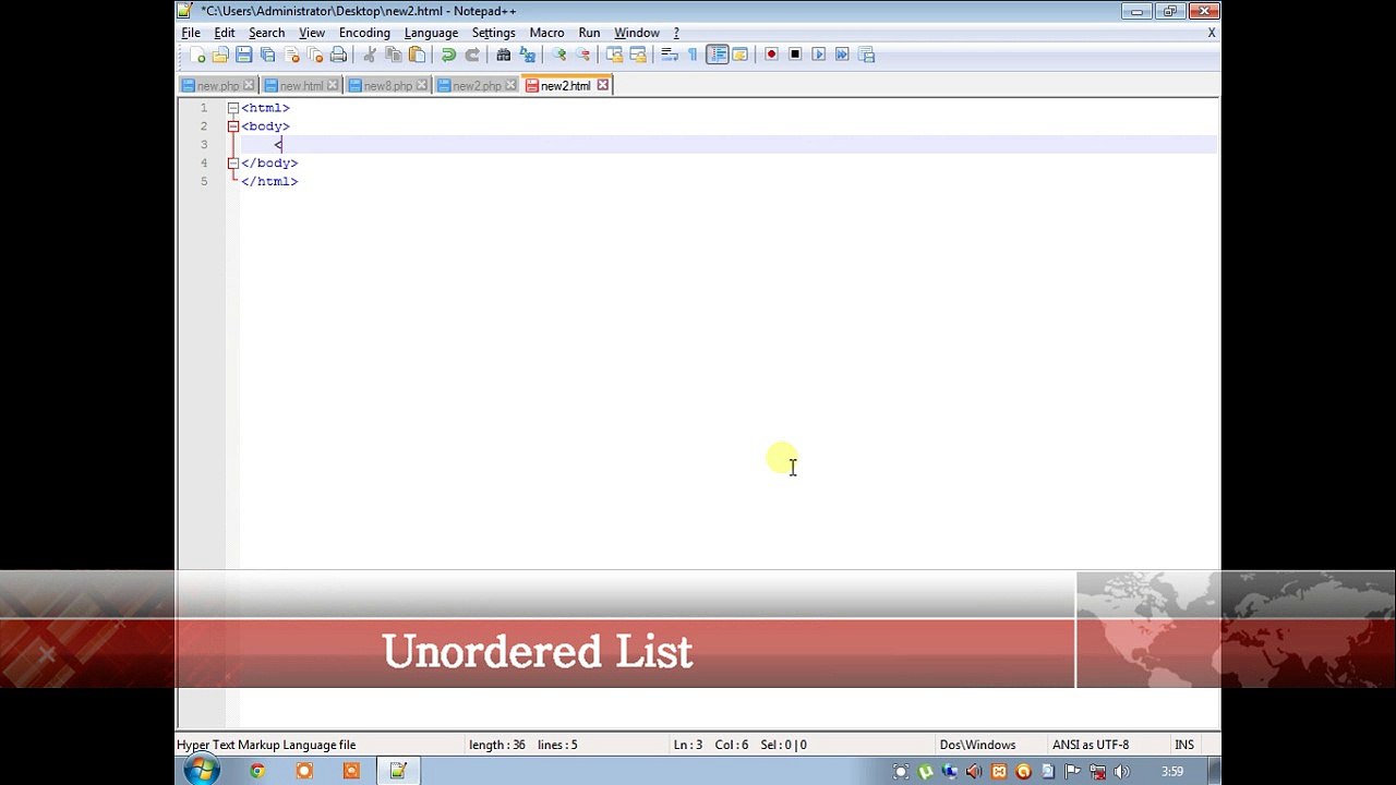 ordered and unordered list in html in urdu/hindi