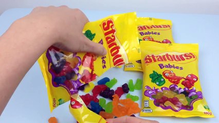 Learn Colours with Starburst Jellies Babies Make a Rainbow with Jelly Baby