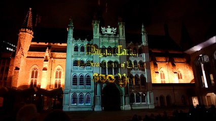 City of London Guildhall lit up for Magna Carta anniversary