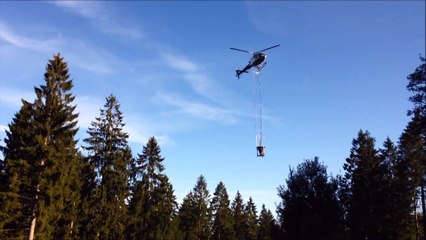 Epandage par hélico dans les Ardennes