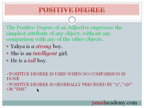 Degrees of the Adjectives