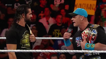 John Cena Interrupts Seth Rollins- Raw, July 20, 2015