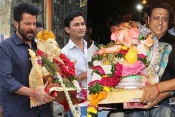 Anil & Govinda perform ceremonies during Ganpati Visarjan!