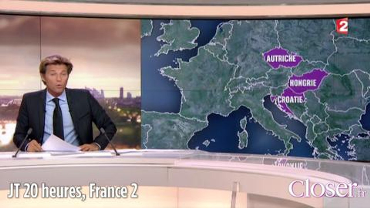 JT France 2 20 heures - L' Autriche prend la place de la République Tchèque sur une carte du journal de Laurent Delahousse
