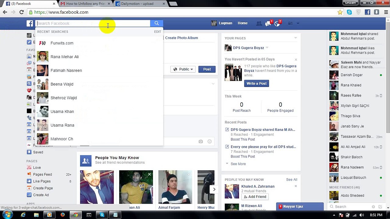 How to Unfollow Facebook friend Funwits.com