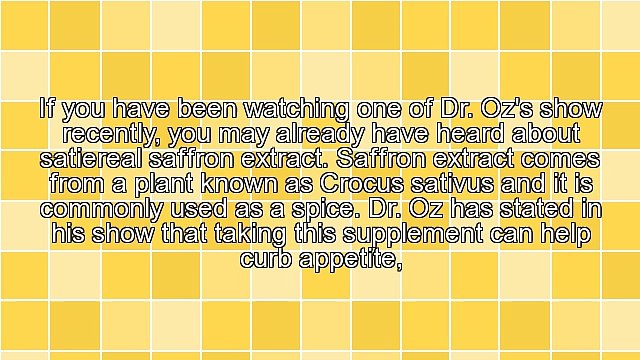 Satiereal Saffron Extract - To Weight Loss And Beyond