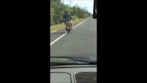 Drunk scooter rider crashes