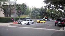 2 Supercars racing thru Beverly Hills