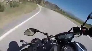 motorcycle against truck head on colision