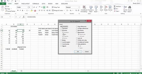 034 How do you find which cells have a formula in them