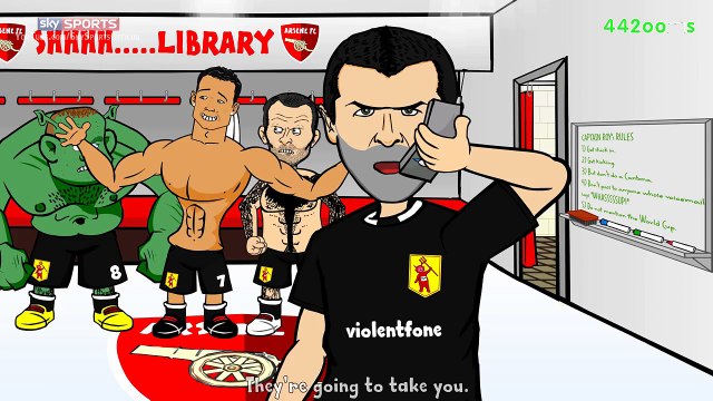 ROY KEANE vs PATRICK VIEIRA HIGHBURY TUNNEL! Football Flashback No7 (Parody funny cartoon)