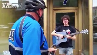 NY cop caught lying about permits to harass busker for ‘aggressive panhandling’