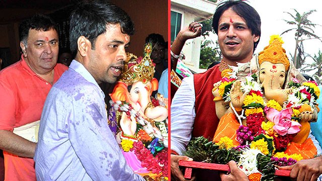 Rishi Kapoor & Vivek Oberoi's Ganesh Visarjan | #LehrenTurns29