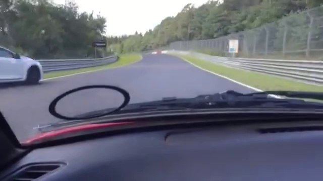 Car flies after violent crash on Nurburgring Race Track