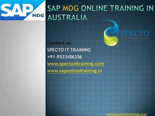 sap mdg online training in uk